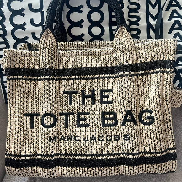 Marc Jacobs Black and Cream Knit Tote